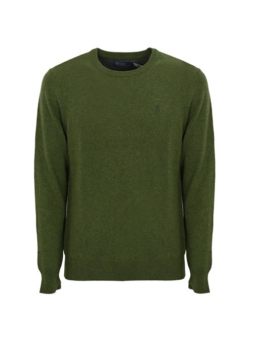 Maglione in lana con pony verde POLO RALPH LAUREN | 710 876714017